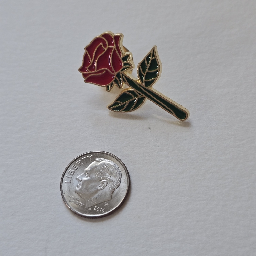 Red Rose Pin - Picture 2 of 3